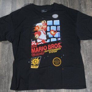 Super Mario Bros. Large Nes Box Art Retro Video Game Short Sleeve T Shirt